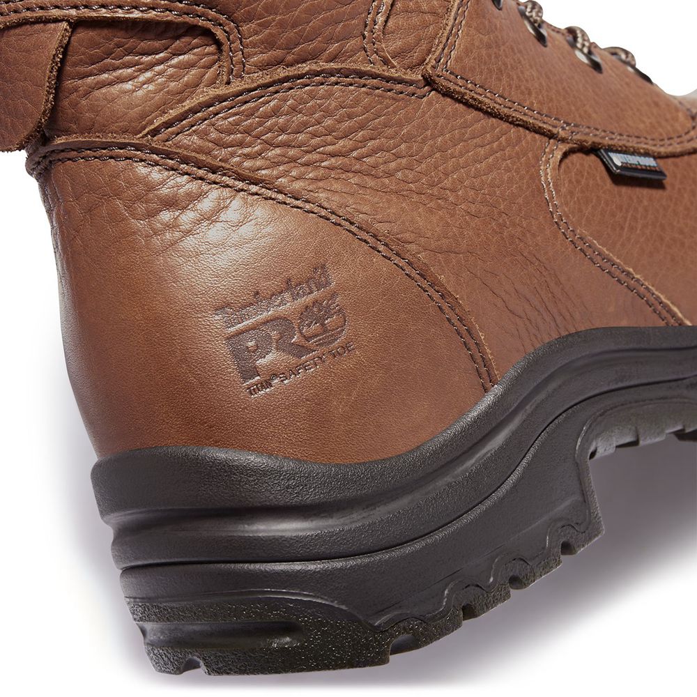 Timberland Μποτακια Εργασίας Ανδρικα Καφε - Pro® Titan® 8\" Alloy Toe - Greece 8970612-GD